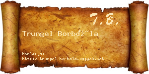Trungel Borbála névjegykártya